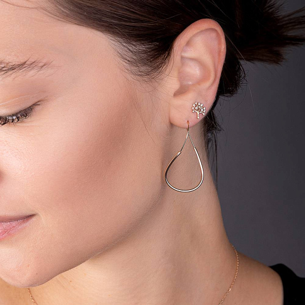 Золоті сережки-пусети з фіанітами (арт. 109842) – зображення 4