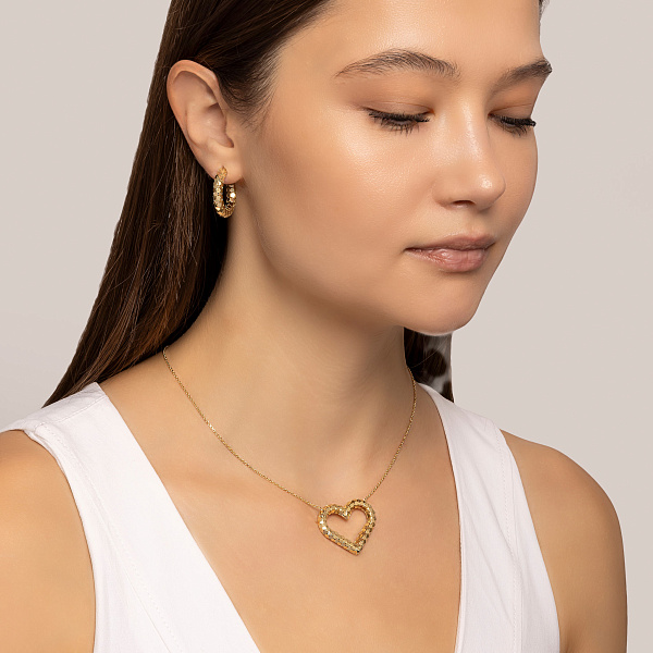 Золотое колье Сердце Francelli (арт. 352902ж) – изображение 4