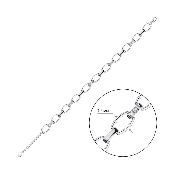 Серебряный браслет с фианитами (арт. 7509/4166) – изображение 2