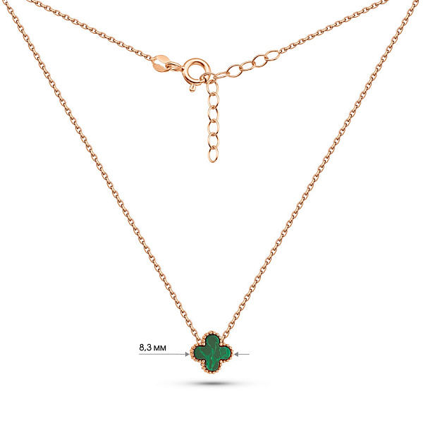 Кольє з жовтого золота з малахітом (арт. 352773/8жмлх) – зображення 3