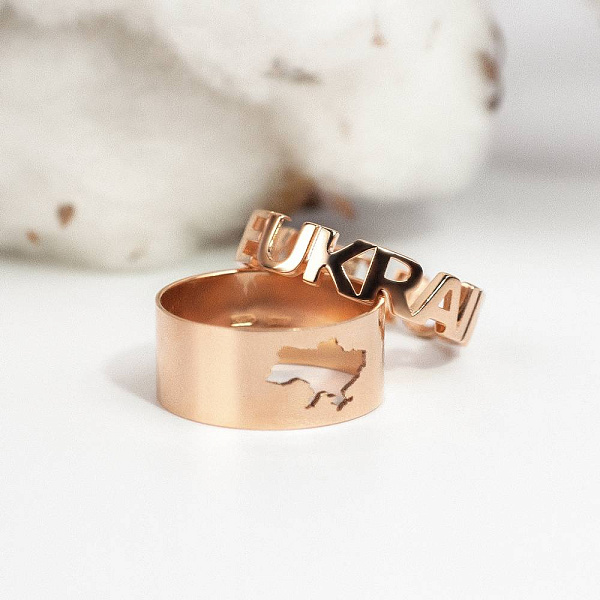 Широкое кольцо "Моя Украина" из красного золота (арт. 140957) – изображение 4