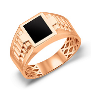 Золота печатка з емаллю (арт. 180496еч)