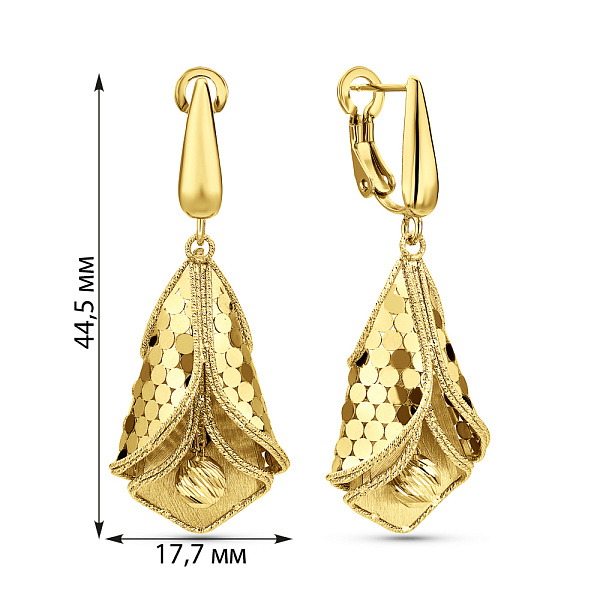 Серьги из желтого золота Francelli (арт. 1091680ж) – изображение 3