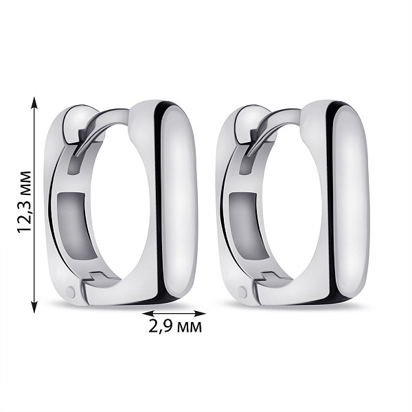 Серебряные серьги без камней (арт. 7502/2042) – изображение 2