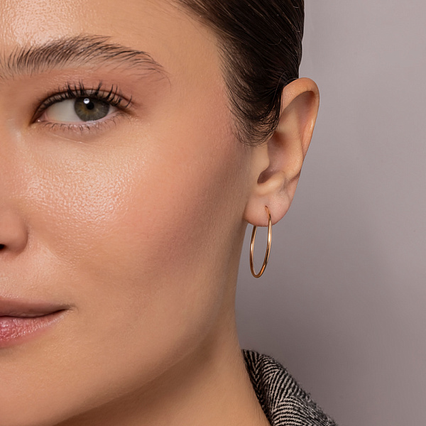 Сережки-кільця з червоного золота (арт. 122200/25) – зображення 5