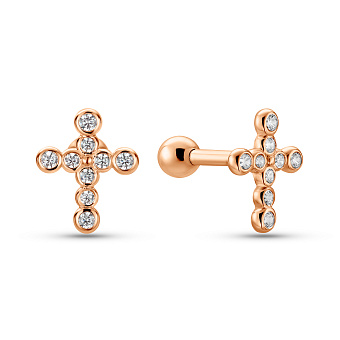 Золоті пусети з хрестиками (арт. 1101228)