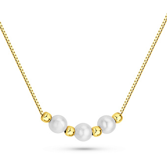 Фото Золоте кольє з перлами (арт. 352786жпрлб)