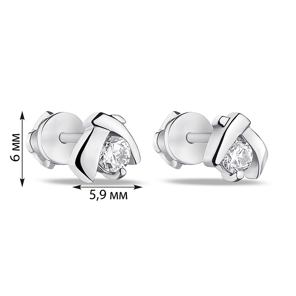 Серебряные серьги пусеты  (арт. 7518/1-0157.0.2) – изображение 2