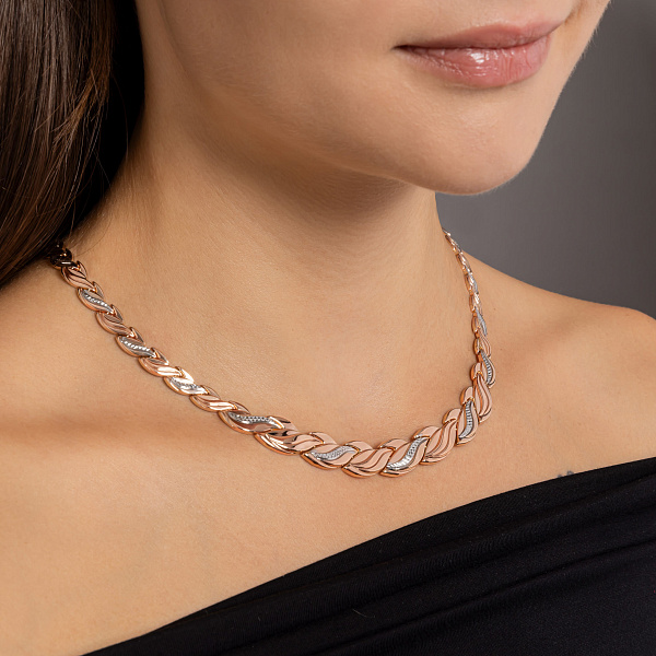 Колье из красного золота с родированием (арт. 370014р) – изображение 3