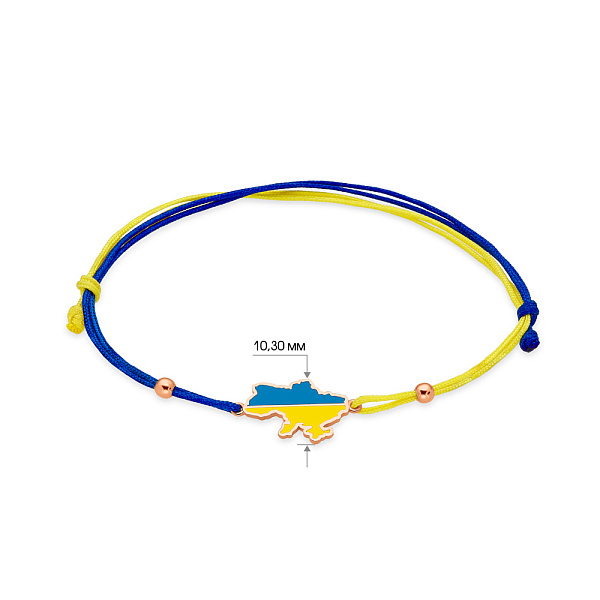 Браслет на нитці з золотою вставкою в синьому і жовтому кольорах (арт. 340026сжесж) – зображення 7