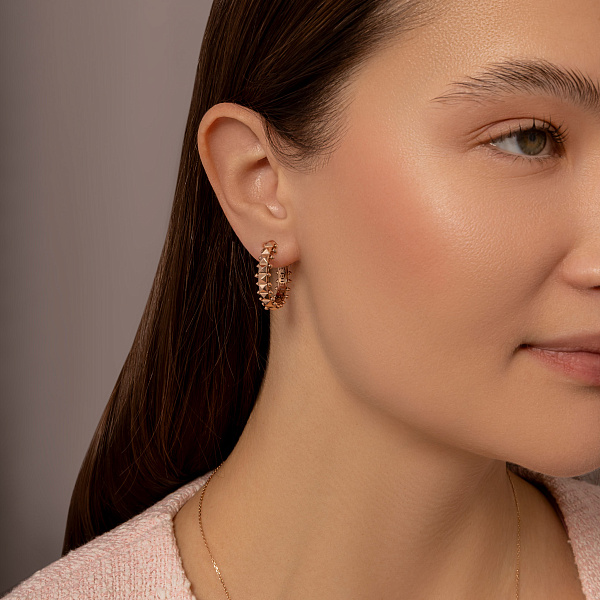 Серьги-кольца из красного золота (арт. 1091351/20) – изображение 3