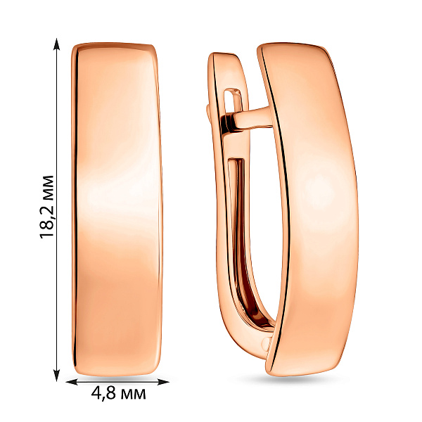 Золотые серьги без камней (арт. 110460) – изображение 4