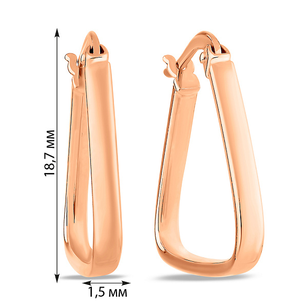Сережки з червоного золота (арт. 1091155/20) – зображення 4