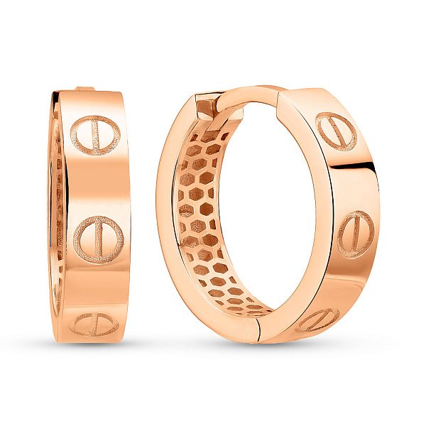 Сережки-кільця з червоного золота (арт. 109222/15) – зображення 1