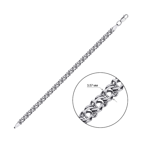 Серебряный мужской браслет (арт. 7909/2057/1-ч) – изображение 2