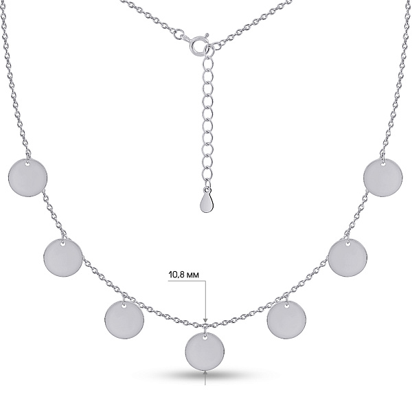 Серебряное колье Монеты без камней (арт. 7507/2210) – изображение 3