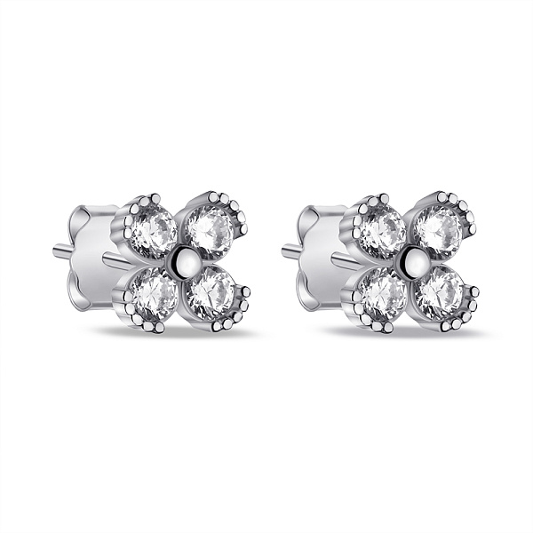 Серьги-пусеты из серебра с фианитами (арт. 7518/6752) – изображение 1