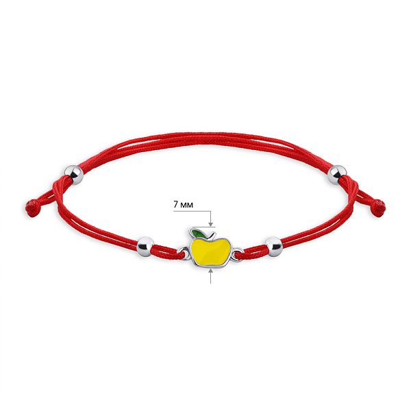 Браслет на нити с серебряными вставками и эмалью (арт. 7309/1068кежбрю) – изображение 2