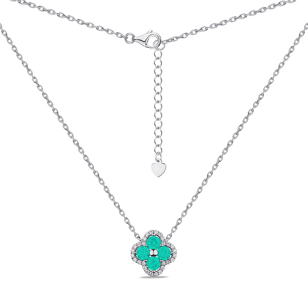 Срібне кольє з альпінітами і фіанітами (арт. 7507/1846аз) – зображення 3