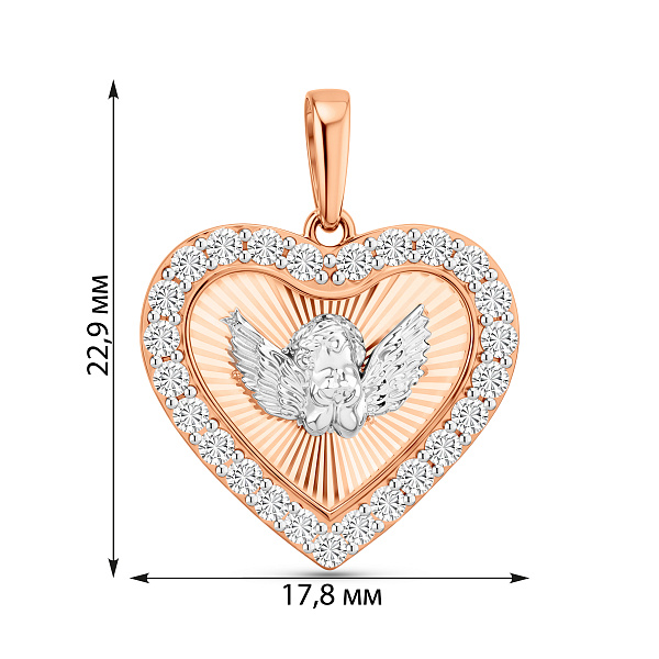 Золотой подвес с фианитами (арт. 440928кб) – изображение 2