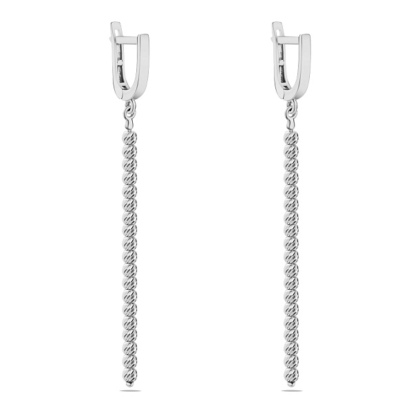 Серьги-подвески из белого золота (арт. 107057б) – изображение 1