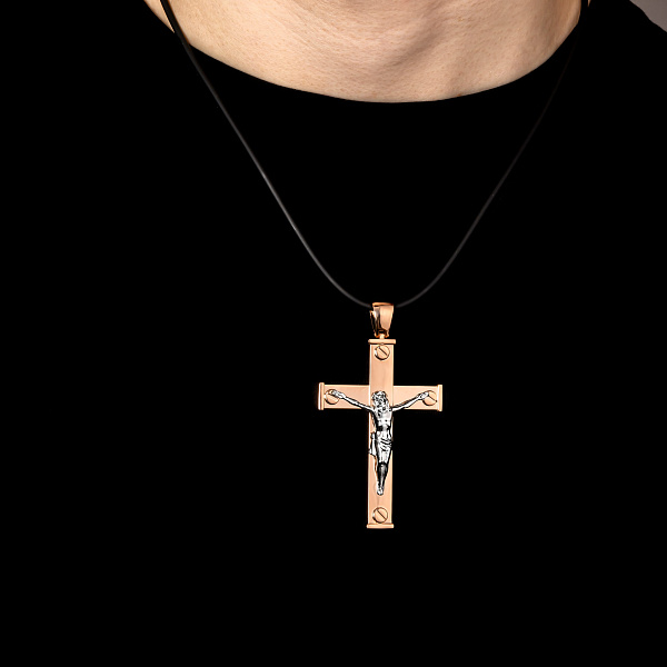 Золотий хрестик без каменів (арт. 500691) – зображення 2