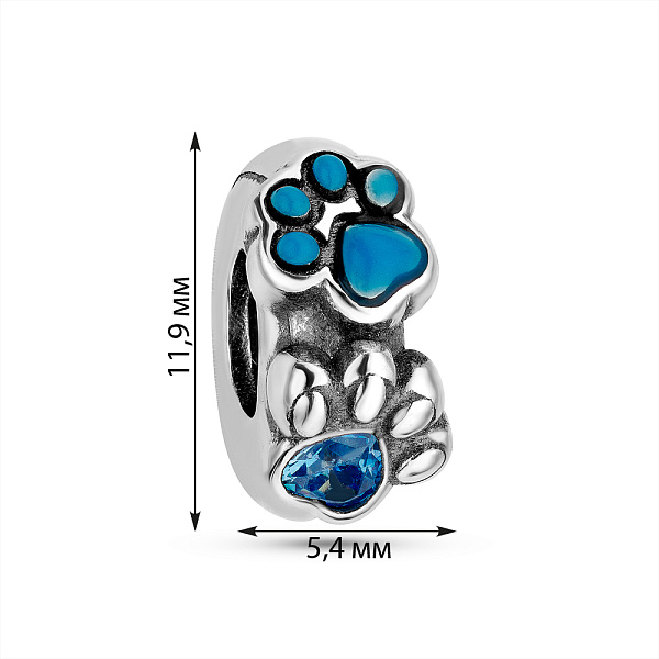 Серебряный шарм с эмалью (арт. 7903/4369ес) – изображение 2
