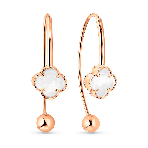 Серьги из красного золота с перламутром (арт. 109847/10п) – изображение 1