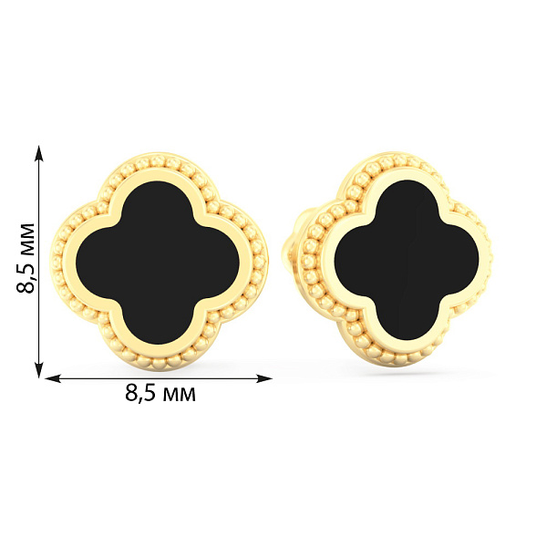 Золоті сережки з емаллю (арт. 1101128жеч) – зображення 2