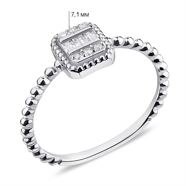 Серебряное кольцо с фианитами (арт. 7501/6225) – изображение 2