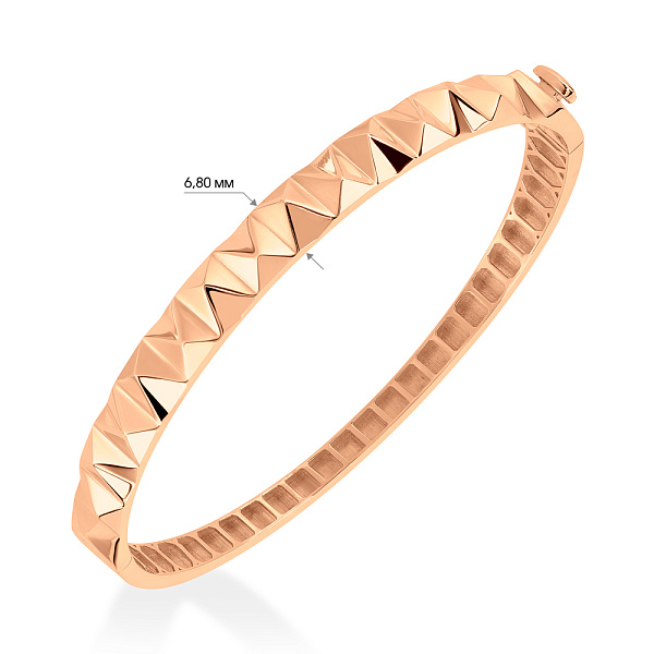 Золотий браслет скоба в червоному кольорі металу (арт. 325498) – зображення 2