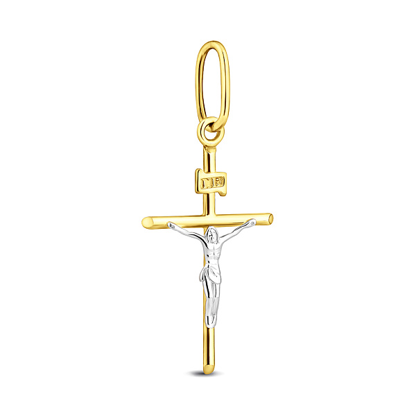Крестик с распятием из желтого золота (арт. 501351ж) – изображение 1