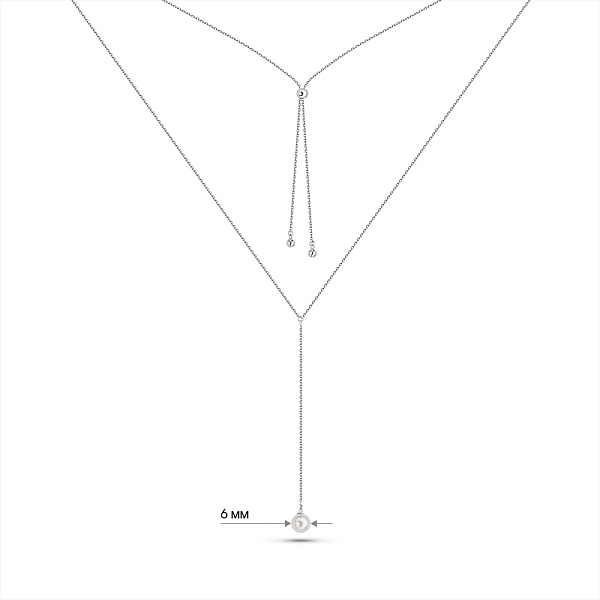 Кольє зі срібла з перлиною (арт. 7507/2159223-1жб) – зображення 3