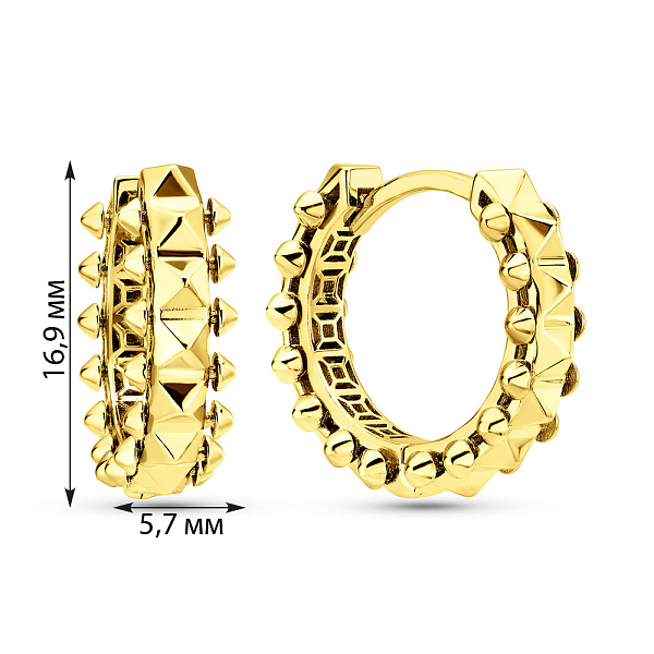 Сережки-кільця з жовтого золота (арт. 1091824/20ж) – зображення 2