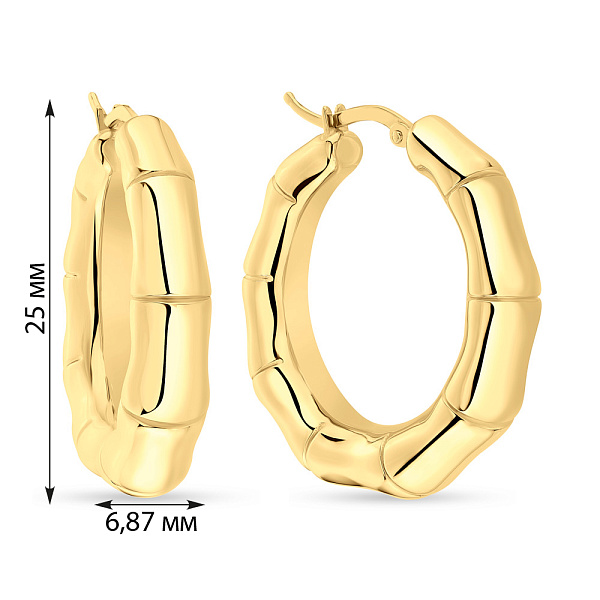 Серьги-кольца Francelli из желтого золота (арт. е108743/25ж) – изображение 2