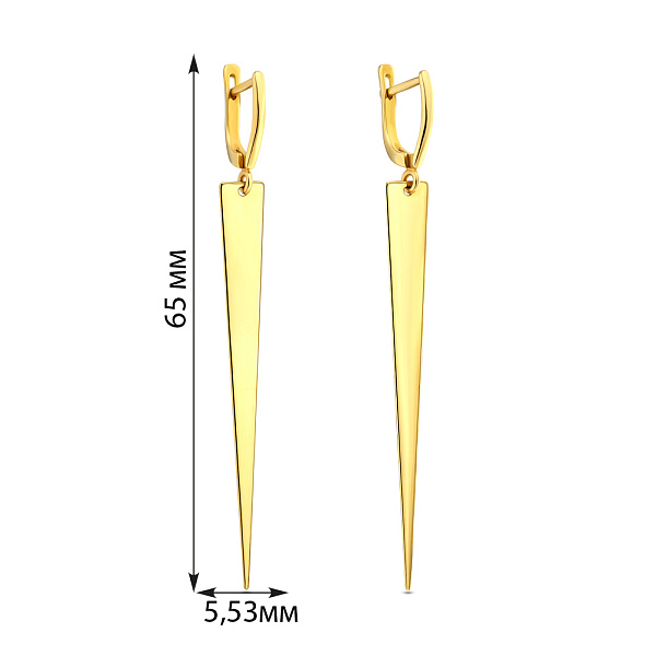 Золоті сережки з підвісками (арт. 105329ж) – зображення 3