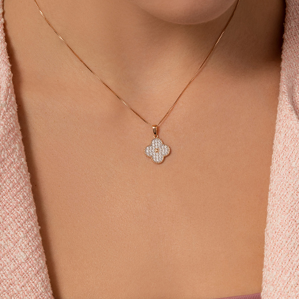 Кулон из красного золота с фианитами (арт. 441397) – изображение 2