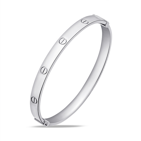 Жесткий серебряный браслет без камней (арт. 7509/3818/6) – изображение 1