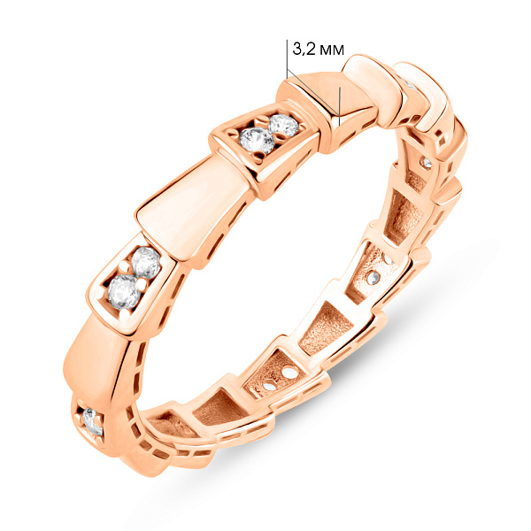 Каблучка з червоного золота з фіанітами (арт. 156360) – зображення 4