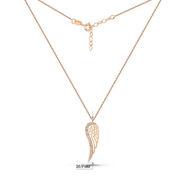 Колье Крылья из золота с фианитами (арт. 352594) – изображение 3