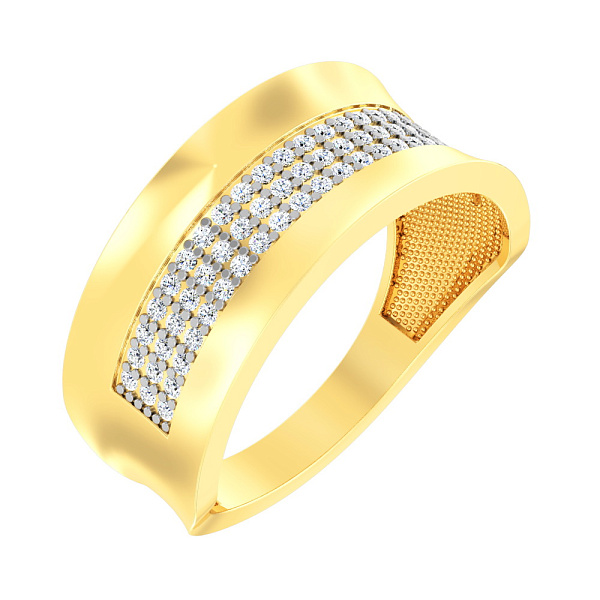 Золотое кольцо с фианитами (арт. 141600ж) – изображение 1