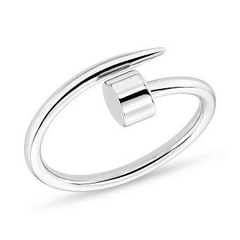 Кольцо "Гвоздь" незамкнутое из белого золота (арт. 155300б)