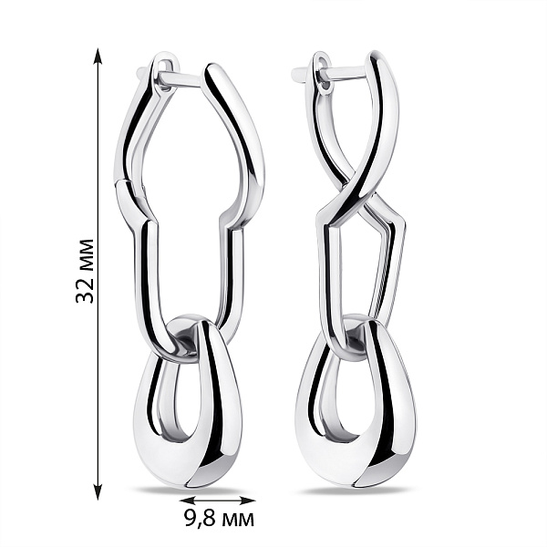 Серьги из серебра без камней (арт. 7502/9347) – изображение 4