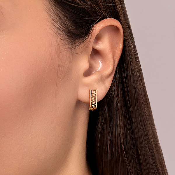 Золотые серьги без камней Олимпия (арт. 110208ж) – изображение 3