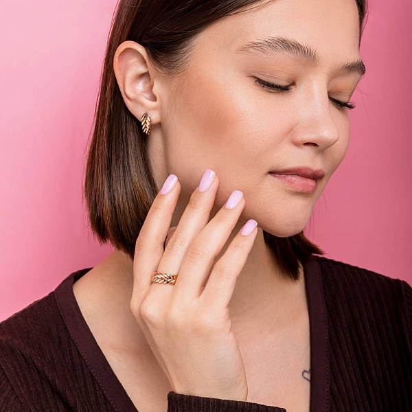 Сережки з червоного золота Колосок (арт. 111282) – зображення 3