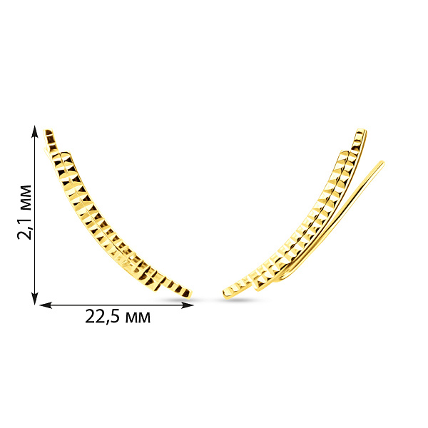 Серьги-клаймберы из желтого золота (арт. 1091510ж) – изображение 5