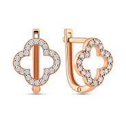 Серьги из красного золота с фианитами (арт. 111210)