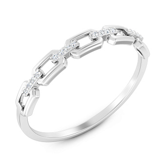Фото Каблучка з білого золота з діамантами (арт. К011384б)