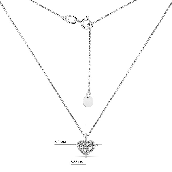 Золоте кольє Серце з діамантами (арт. Ц011479005б) – зображення 3
