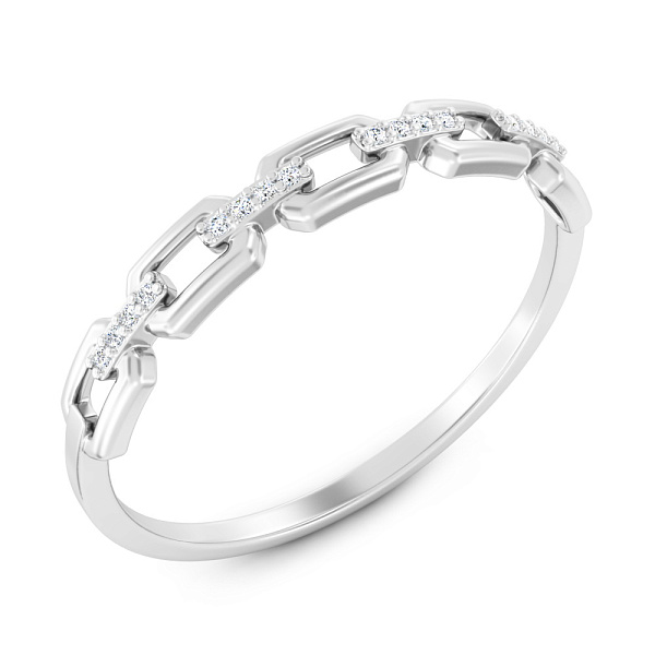 Каблучка з білого золота з діамантами (арт. К011384б) – зображення 1